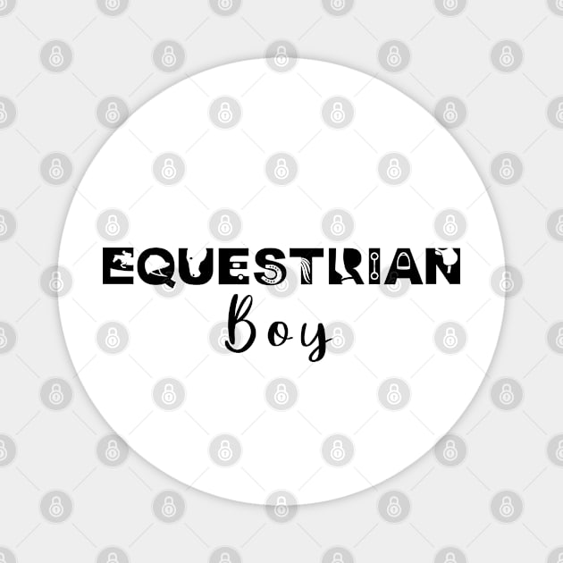 Equestrian Boy (Black) Magnet by illucalliart